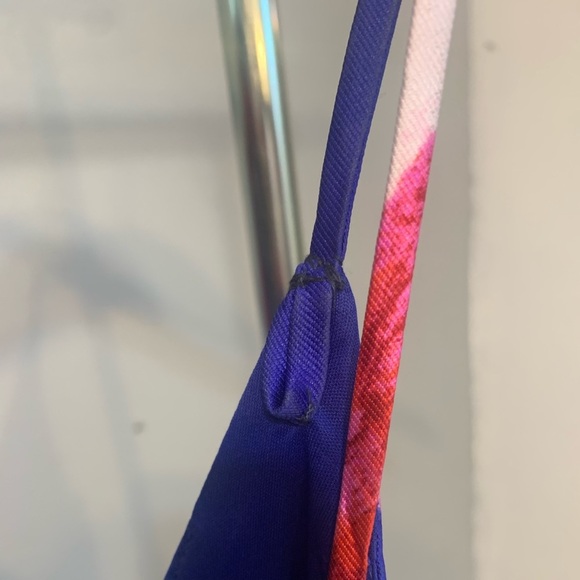 𝅺BLUE PINK FLORAL PROM DRESS - Picture 5 of 7